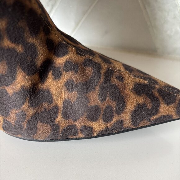 Nine West 7.5M Leopard Animal Print Heeled Boot Pointed Toe Therin Stiletto Heel - Picture 5 of 11